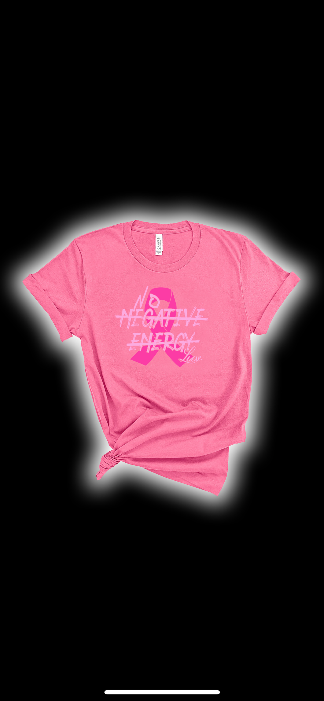 2025 Pink No Negative Energy Luv Breast Cancer Awareness TShirt